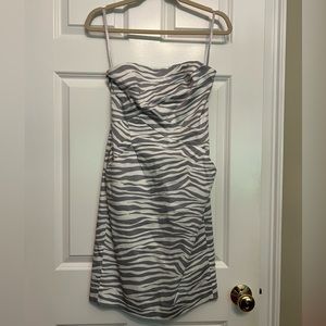 Michael Kors strapless dress cotton zebra print, size P